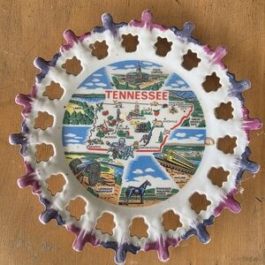 Tennessee Souvenir Decorative Plate with Purple and Blue Accents